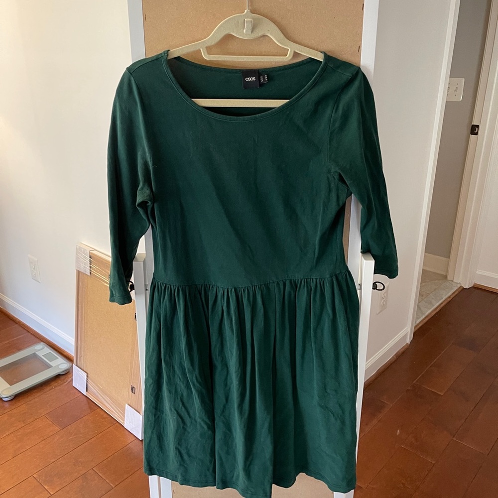 Forest Green ASOS A-Line Skater Dress Size 12/L